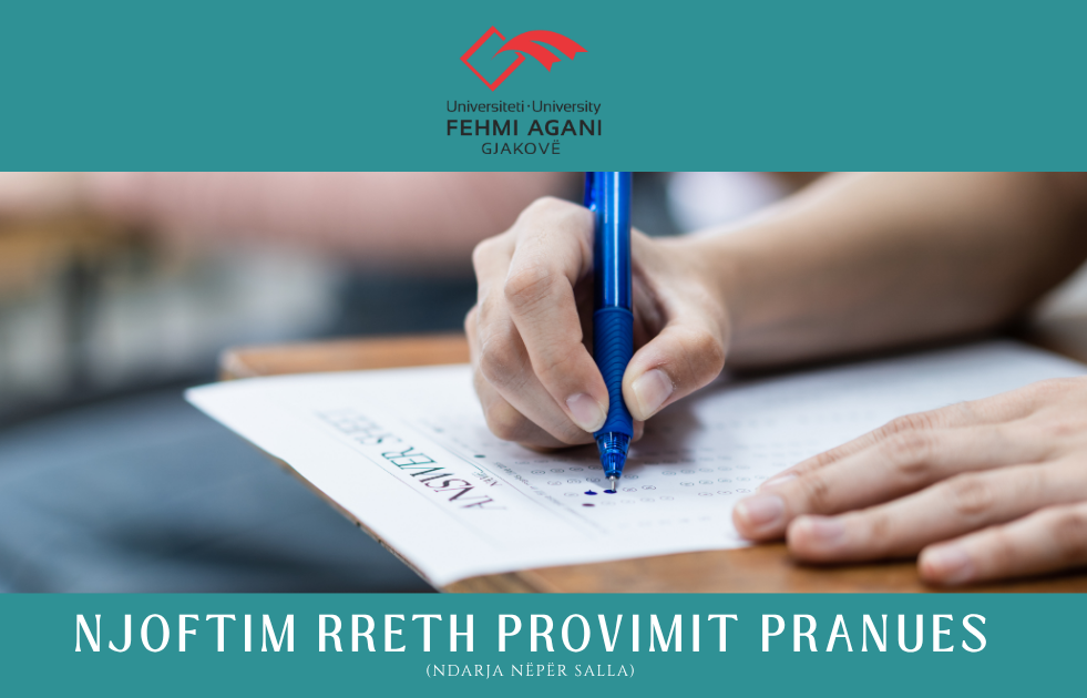 Njoftim rreth provimit pranues